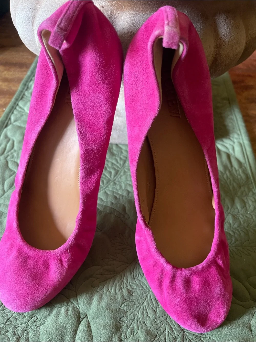 J. Crew Fuchsia Suede Ballet Flats-8.5